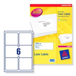 Avery Quickpeel Laser Labels 93 X 99mm 6 Labels