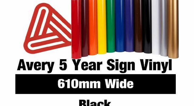 Avery Self Adhesive Sticky Back Plastic Sign Vinyl 2m x 61cm Roll (Gloss Black)