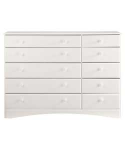 Aviemore 5 Wide 5 Narrow Drawer Chest - White