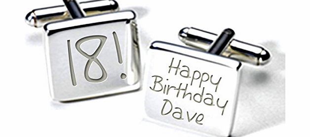 Aye Do Engraved Cufflinks-18th Birthday Personalised Cufflinks A2BIR005-Boys--Silver-Square-Mens-Gift
