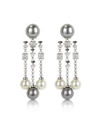 AZ Collection Glass Pearl Drops Clip On Earrings