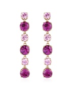 AZ Collection Pink and Amethyst Swarovski Crystal Drop Earrings
