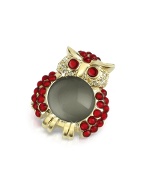 AZ Collection Red Owl Swarovski Crystal Pin