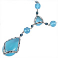 AZ Collection Stone Drops with Zircons Necklace