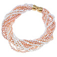 AZ Collection White and Pink Pearls Necklace