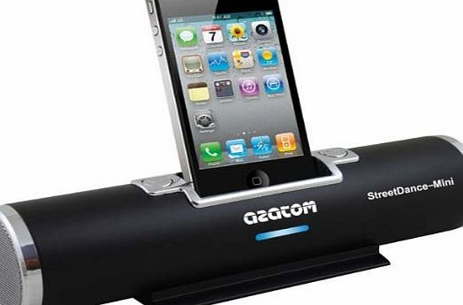 STREET DANCE MINI BLACK AND SILVER DOCKING STATION SPEAKER FOR IPOD AND IPHONE (Compatible with iPhone 3G, 3GS, 4, 4S - iPod nano 1,2,3,4,5,6th Generations, iPod Touch 2,3,4th - iPod Classics