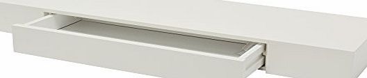 B!organised 1130006 80 x 25cm Modern Chunky Shelf with Drawer - White