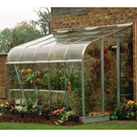 B&Q 10x6 Curved Lean-To with Horticultural Glass & Base