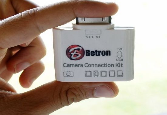 B Betron Camera Connection Kit 5 in 1 USB/SD/TF/MicroSd Card Reader for Apple IPad