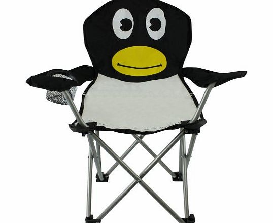 B Ross Childrens Kids Fold Up Folding Chair Garden Beach Camping Frog or Ladybird (Penguin)