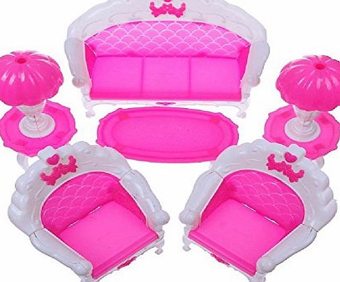 B.S.I. Products STOREINBOX 6 pcs Dollhouse Furniture Living Room Parlour Sofa Set for Barbie Accessories
