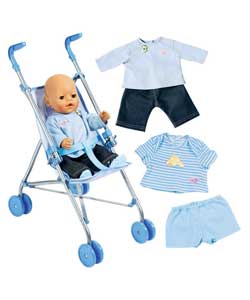 baby Born Boy Twin Pack and Stroller