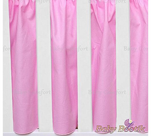Baby Comfort Baby Cot Valance Frilled Sheet To Fit Cot Bed 140 x 70 cm - PLAIN PINK