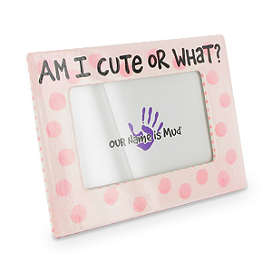 baby Girl Pink Am I Cute Personalization Photo
