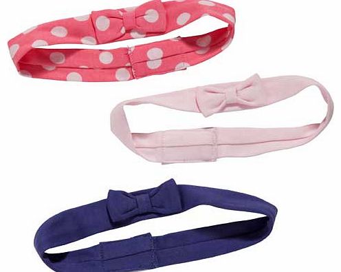 Baby Girls Pack of 3 Headbands - One Size