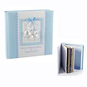 baby Memory Book and Keepsake Box - Blue