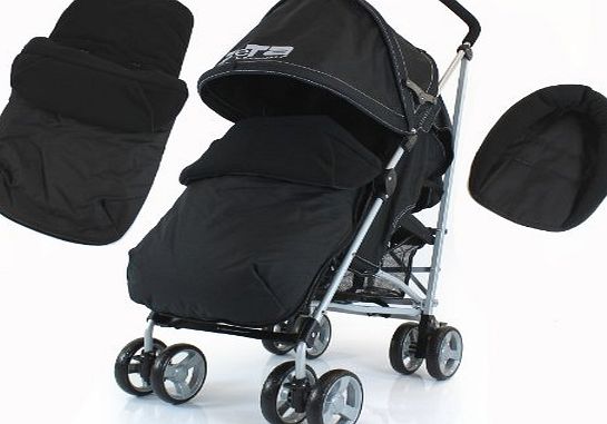 Baby Travel All New 2013 Zeta Vooom (Complete Plain) With Footmuff Head Hugger And Raincover - Black