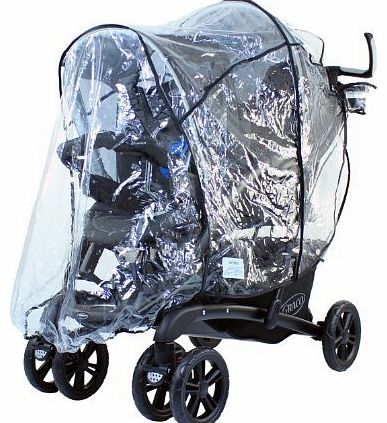 RAINCOVER RAIN COVER TO FIT THE GRACO QUATTRO DUO TANDEM TRAVEL SYSTEM & STROLLER TWIN RAINCOVER