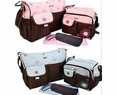 Baby World In 3 Colours, 5pc Baby Flower Changing Nappy Bag