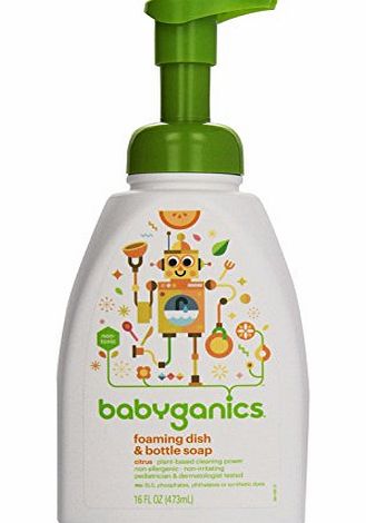 BabyGanics Foaming Dish amp; Bottle Soap, Citrus, 16 fl oz (472 ml)