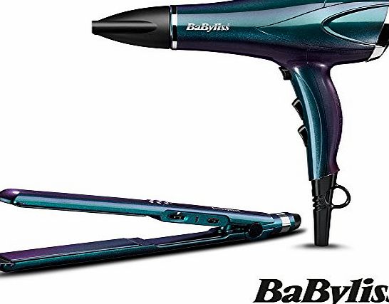 BaByliss Iridescent Collection Hair Dryer and Straightener Salon Styling Set