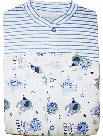 BabySafe Babywear 2Pk Boys Fashion Circus Sleepsuit Baby clothes (Size 3-6 months)   Free gift (Boys 7pk Bib)