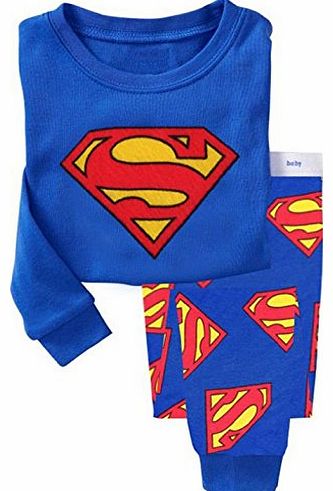 BabyTENS BOYS SUPERMAN PJS PYJAMAS SET AGE 2 3 4 5 6 7 8 9 10 GREAT QUALITY (AGE 7)