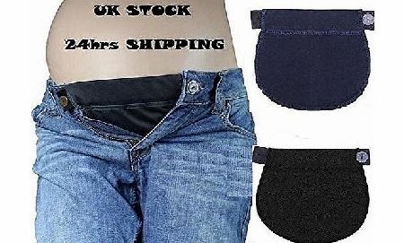 PACK OF 2 PREGNANCY MATERNITY JEANS TROUSERS WAIST BELLY BELT BAND EXTENDER FOR CLOTHING