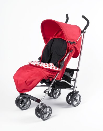 Caspian Stroller with Footmuff and Raincover (Red)