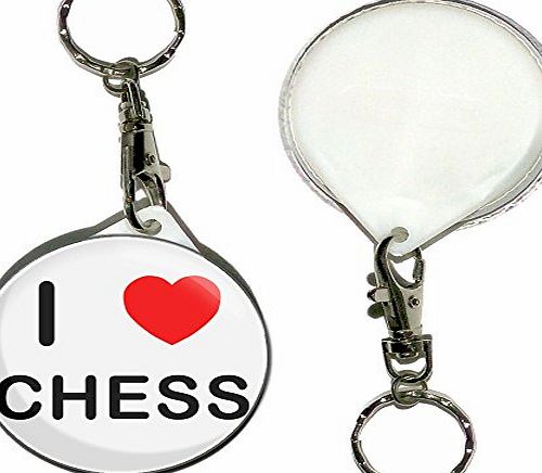 BadgeBeast I Love Chess - 55mm Button Badge Key Ring