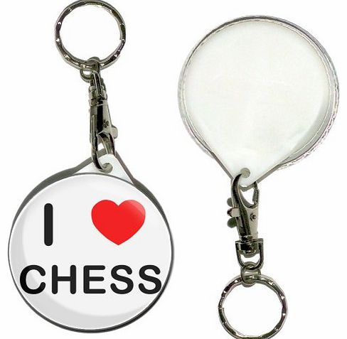 BadgeBeast I Love Chess - Button Badge Key Ring