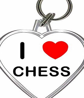 BadgeBeast I Love Heart Chess - Plastic Heart Shaped Key Ring