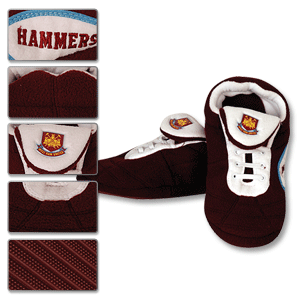 West Ham Football Boot Slippers - Mens - Claret/White