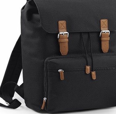 BagBase  Heritage Laptop Backpack Bag (Up To 17inch Laptop) (One Size) (Black/Black)