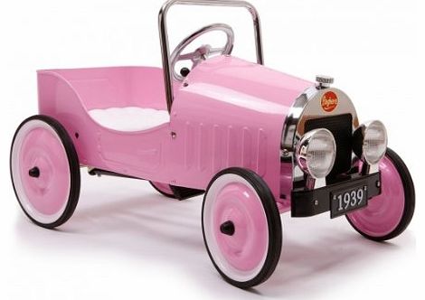 80 x 50cm Childrens Classic Metal Pedal Car (Pink)