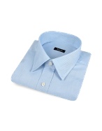Light Blue Spread Collar Italian Cotton Dress Shirt