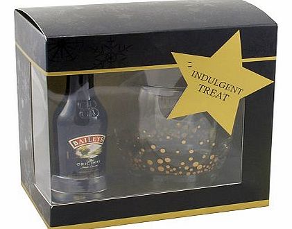 Baileys Liqueur Mini Bottle and Glass Gift Set