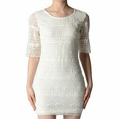 BAIN DE NUIT Lou white crochet cotton blend dress