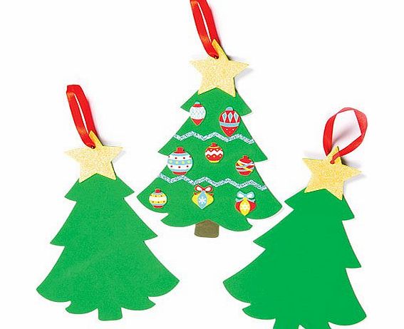 Baker Ross Foam Christmas Tree Blanks Craft Kit for Children to Decorate and Embellish (6 Pcs)