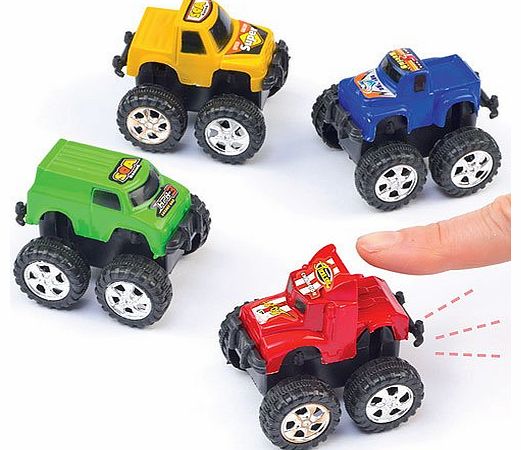 Baker Ross Mini Pull-Back Monster Trucks for Children to Play with (Pack of 6)