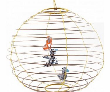 Bird cage hanging lampshade Yellow `One size