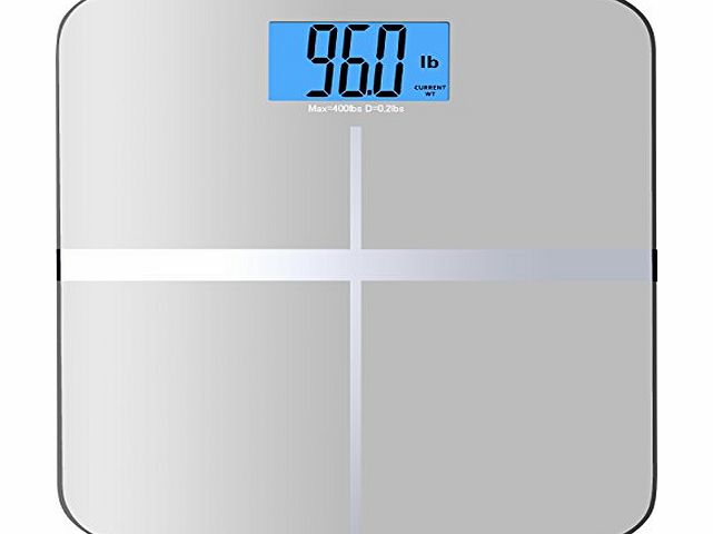 High Accuracy MemoryTrack Premium Digital Bathroom Scale with ``Smart Step-On`` and MemoryTrack Technology, Extra Large Dual Color Backlight Display [NEWEST VERSION] (Silver)