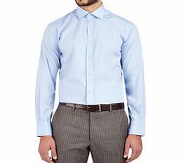 BALMAIN Light blue cotton slim-fit shirt
