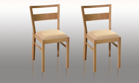 pair of oak veneer chairs