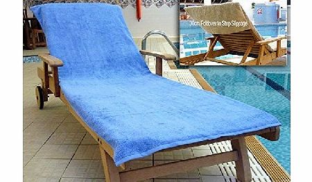 Bana Kuru Sports Bana Kuru Chlorine amp; Sun Resistant Sun Lounger Towel 70cm x 200cm   Flap 500gsm Med Blue