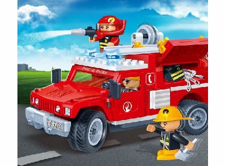 Banbao Boys build your own BanBao 242 Piece Fire Jeep - High Quality Building & Construction Toys - Gre