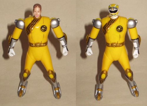 POWER RANGERS 2001 WILD FORCE YELLOW SPIN-MORPHIN 15CM ACTION FIGURE