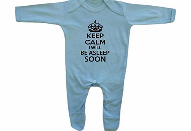 BANG TIDY CLOTHING  Baby Boys Keep Calm I Will Be Asleep Soon Rompersuit 3-6M Light Blue
