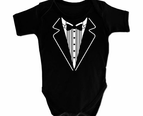 BANG TIDY CLOTHING  Funny Baby Grow Tuxedo Boy Babies Clothing Cool Fun Gift 0-3 Months Black