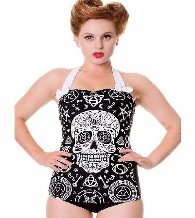 Banned Apparel Skull Pentagram Swimsuit IBN1623